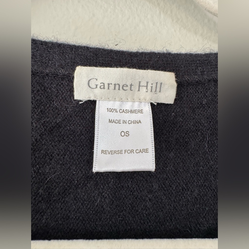 Garnet Hill Cashmere Poncho in Black - One Size - Picture 3 of 5
